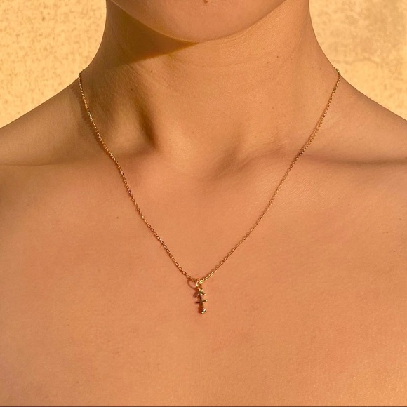 Minimalist Sagittarius Zodiac gold 925 sterling small dainty Necklace horoscope - Picture 2 of 4